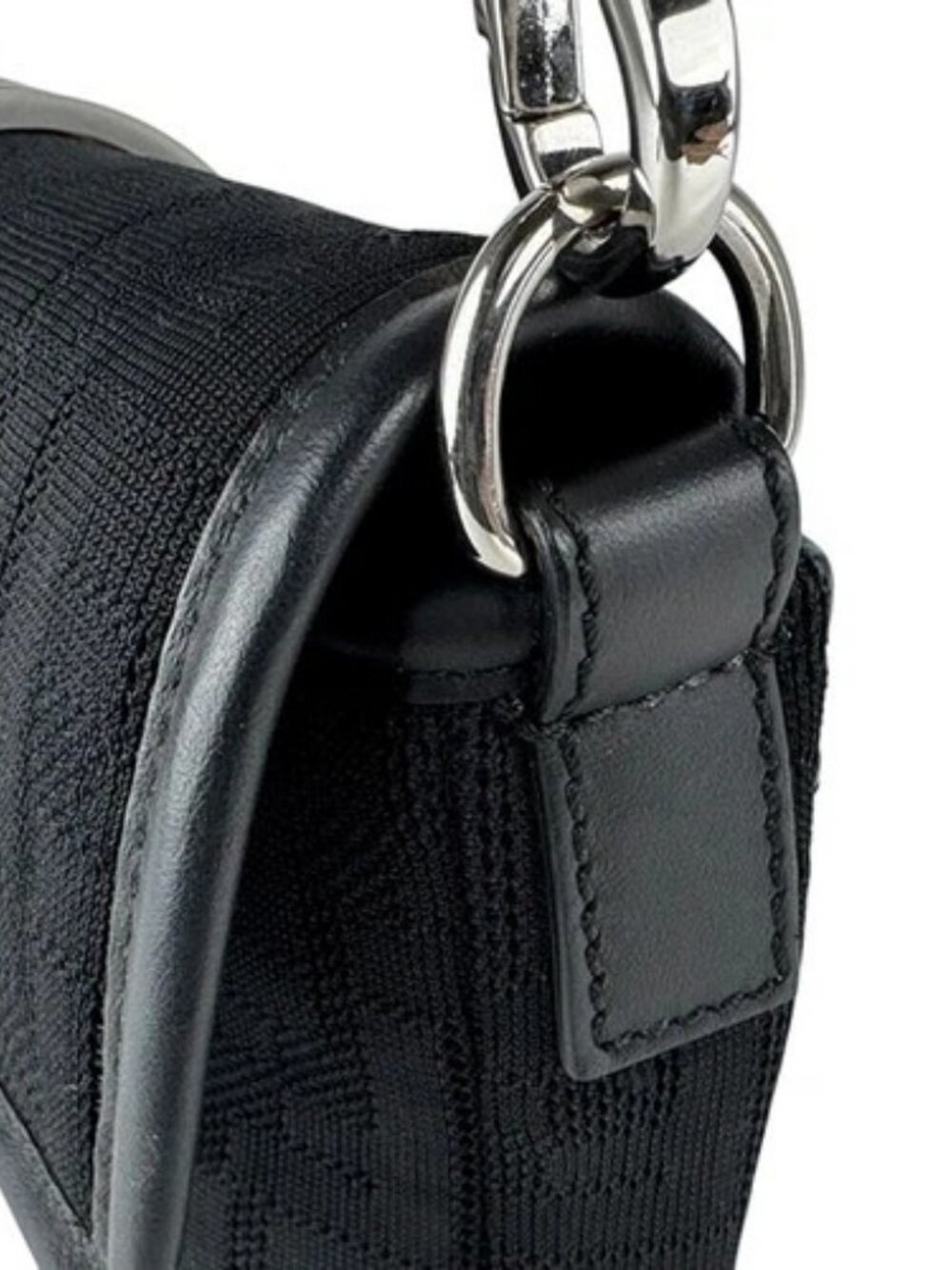 Auth FENDI Baguette Waist Bag Shoulder Bag Black/Red Fabric/Rubber - z8806 - Picture 7 of 12